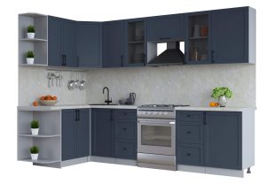 ГОТОВАЯ КУХНЯ ТРЕНД SOFT-TOUCH 1,5Х2,9 (ИНДИГО/ ИНДИГО)