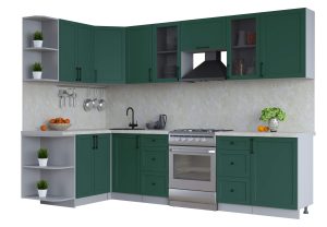 ГОТОВАЯ КУХНЯ ТРЕНД SOFT-TOUCH 1,5Х2,9 (ИЗУМРУД/ ИЗУМРУД)