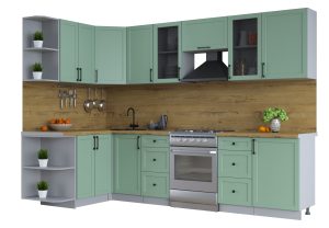 ГОТОВАЯ КУХНЯ ТРЕНД SOFT-TOUCH 1,5Х2,9 (МЯТА/ МЯТА)