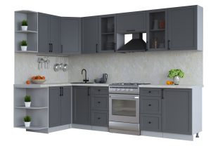 ГОТОВАЯ КУХНЯ ТРЕНД SOFT-TOUCH 1,5Х2,9 (ПЕПЕЛ/ ПЕПЕЛ)