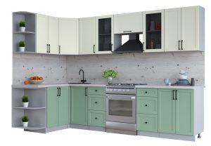 ГОТОВАЯ КУХНЯ ТРЕНД SOFT-TOUCH 1,5Х3,0 (БЕЛЫЙ/ МЯТА)