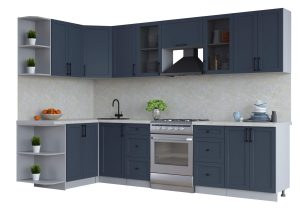 ГОТОВАЯ КУХНЯ ТРЕНД SOFT-TOUCH 1,5Х3,0 (ИНДИГО/ ИНДИГО)