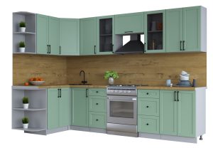 ГОТОВАЯ КУХНЯ ТРЕНД SOFT-TOUCH 1,5Х3,0 (МЯТА/ МЯТА)