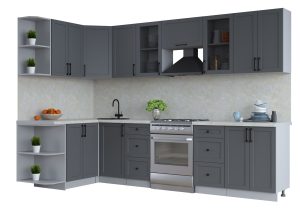 ГОТОВАЯ КУХНЯ ТРЕНД SOFT-TOUCH 1,5Х3,0 (ПЕПЕЛ/ ПЕПЕЛ)