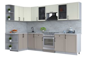 ГОТОВАЯ КУХНЯ ТРЕНД SOFT-TOUCH 1,5Х3,1 (БЕЛЫЙ/ ЛУНА)