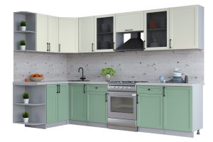 ГОТОВАЯ КУХНЯ ТРЕНД SOFT-TOUCH 1,5Х3,1 (БЕЛЫЙ/ МЯТА)
