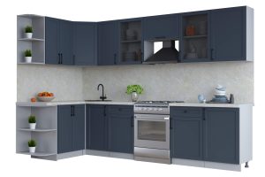 ГОТОВАЯ КУХНЯ ТРЕНД SOFT-TOUCH 1,5Х3,1 (ИНДИГО/ ИНДИГО)