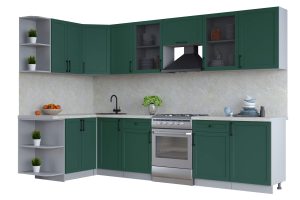 ГОТОВАЯ КУХНЯ ТРЕНД SOFT-TOUCH 1,5Х3,1 (ИЗУМРУД/ ИЗУМРУД)