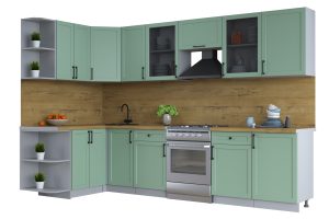 ГОТОВАЯ КУХНЯ ТРЕНД SOFT-TOUCH 1,5Х3,1 (МЯТА/ МЯТА)