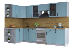 ГОТОВАЯ КУХНЯ ТРЕНД SOFT-TOUCH 1,5Х3,1 (ОКЕАН/ ОКЕАН)