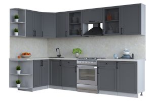 ГОТОВАЯ КУХНЯ ТРЕНД SOFT-TOUCH 1,5Х3,1 (ПЕПЕЛ/ ПЕПЕЛ)