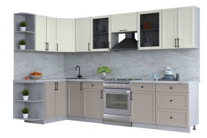 ГОТОВАЯ КУХНЯ ТРЕНД SOFT-TOUCH 1,5Х3,2 (БЕЛЫЙ/ ЛУНА)