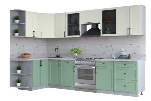 ГОТОВАЯ КУХНЯ ТРЕНД SOFT-TOUCH 1,5Х3,2 (БЕЛЫЙ/ МЯТА)