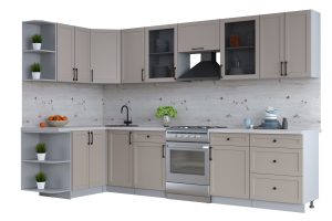 ГОТОВАЯ КУХНЯ ТРЕНД SOFT-TOUCH 1,5Х3,2 (ЛУНА/ ЛУНА)