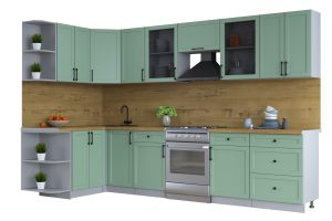 ГОТОВАЯ КУХНЯ ТРЕНД SOFT-TOUCH 1,5Х3,2 (МЯТА/ МЯТА)