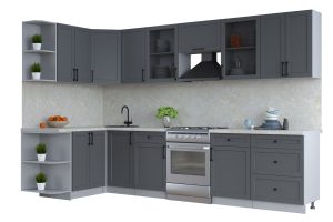 ГОТОВАЯ КУХНЯ ТРЕНД SOFT-TOUCH 1,5Х3,2 (ПЕПЕЛ/ ПЕПЕЛ)