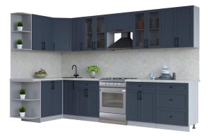 ГОТОВАЯ КУХНЯ ТРЕНД SOFT-TOUCH 1,5Х3,3 (ИНДИГО/ ИНДИГО)
