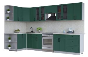 ГОТОВАЯ КУХНЯ ТРЕНД SOFT-TOUCH 1,5Х3,3 (ИЗУМРУД/ ИЗУМРУД)