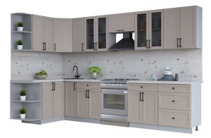 ГОТОВАЯ КУХНЯ ТРЕНД SOFT-TOUCH 1,5Х3,3 (ЛУНА/ ЛУНА)