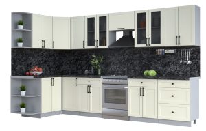 ГОТОВАЯ КУХНЯ ТРЕНД SOFT-TOUCH 1,5Х3,4 (БЕЛЫЙ/ БЕЛЫЙ)