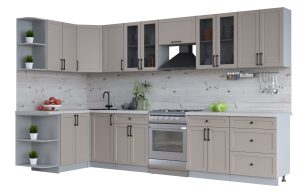 ГОТОВАЯ КУХНЯ ТРЕНД SOFT-TOUCH 1,5Х3,4 (ЛУНА/ ЛУНА)