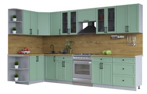 ГОТОВАЯ КУХНЯ ТРЕНД SOFT-TOUCH 1,5Х3,4 (МЯТА/ МЯТА)