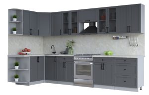 ГОТОВАЯ КУХНЯ ТРЕНД SOFT-TOUCH 1,5Х3,4 (ПЕПЕЛ/ ПЕПЕЛ)