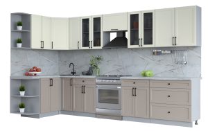 ГОТОВАЯ КУХНЯ ТРЕНД SOFT-TOUCH 1,5Х3,5 (БЕЛЫЙ/ ЛУНА)