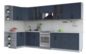 ГОТОВАЯ КУХНЯ ТРЕНД SOFT-TOUCH 1,5Х3,5 (ИНДИГО/ ИНДИГО)
