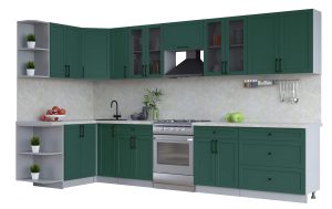 ГОТОВАЯ КУХНЯ ТРЕНД SOFT-TOUCH 1,5Х3,5 (ИЗУМРУД/ ИЗУМРУД)