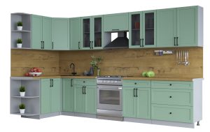 ГОТОВАЯ КУХНЯ ТРЕНД SOFT-TOUCH 1,5Х3,5 (МЯТА/ МЯТА)