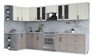 ГОТОВАЯ КУХНЯ ТРЕНД SOFT-TOUCH 1,5Х3,6 (БЕЛЫЙ/ ЛУНА)