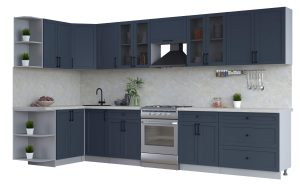 ГОТОВАЯ КУХНЯ ТРЕНД SOFT-TOUCH 1,5Х3,6 (ИНДИГО/ ИНДИГО)