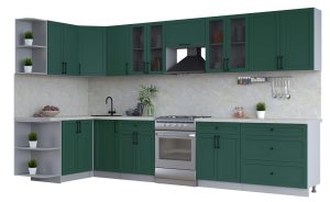 ГОТОВАЯ КУХНЯ ТРЕНД SOFT-TOUCH 1,5Х3,6 (ИЗУМРУД/ ИЗУМРУД)