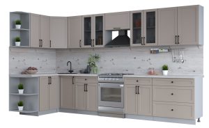 ГОТОВАЯ КУХНЯ ТРЕНД SOFT-TOUCH 1,5Х3,6 (ЛУНА/ ЛУНА)