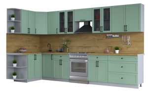 ГОТОВАЯ КУХНЯ ТРЕНД SOFT-TOUCH 1,5Х3,6 (МЯТА/ МЯТА)