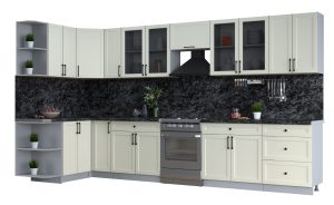 ГОТОВАЯ КУХНЯ ТРЕНД SOFT-TOUCH 1,5Х3,7 (БЕЛЫЙ/ БЕЛЫЙ)