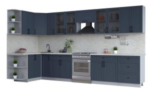 ГОТОВАЯ КУХНЯ ТРЕНД SOFT-TOUCH 1,5Х3,7 (ИНДИГО/ ИНДИГО)