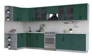 ГОТОВАЯ КУХНЯ ТРЕНД SOFT-TOUCH 1,5Х3,7 (ИЗУМРУД/ ИЗУМРУД)