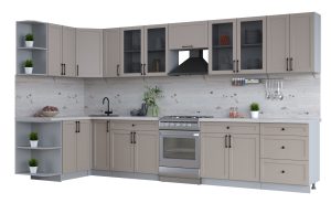 ГОТОВАЯ КУХНЯ ТРЕНД SOFT-TOUCH 1,5Х3,7 (ЛУНА/ ЛУНА)