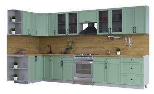 ГОТОВАЯ КУХНЯ ТРЕНД SOFT-TOUCH 1,5Х3,7 (МЯТА/ МЯТА)