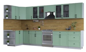 ГОТОВАЯ КУХНЯ ТРЕНД SOFT-TOUCH 1,5Х3,8 (МЯТА/ МЯТА)