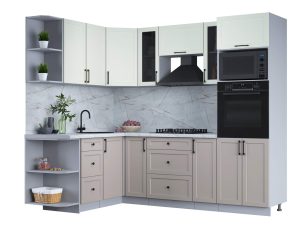 ГОТОВАЯ КУХНЯ ТРЕНД SOFT-TOUCH 1,68Х2,4 (БЕЛЫЙ/ ЛУНА)