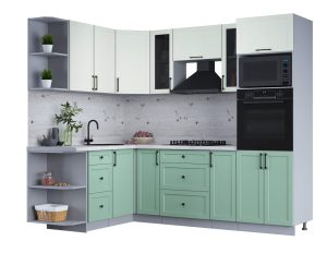 ГОТОВАЯ КУХНЯ ТРЕНД SOFT-TOUCH 1,68Х2,4 (БЕЛЫЙ/ МЯТА)