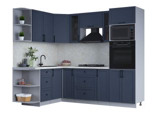 ГОТОВАЯ КУХНЯ ТРЕНД SOFT-TOUCH 1,68Х2,4 (ИНДИГО/ ИНДИГО)
