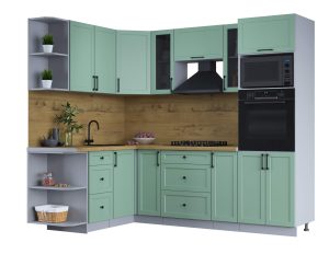 ГОТОВАЯ КУХНЯ ТРЕНД SOFT-TOUCH 1,68Х2,4 (МЯТА/ МЯТА)