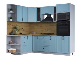 ГОТОВАЯ КУХНЯ ТРЕНД SOFT-TOUCH 1,68Х2,4 (ОКЕАН/ ОКЕАН)