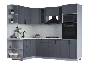 ГОТОВАЯ КУХНЯ ТРЕНД SOFT-TOUCH 1,68Х2,4 (ПЕПЕЛ/ ПЕПЕЛ)