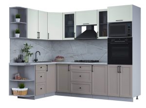 ГОТОВАЯ КУХНЯ ТРЕНД SOFT-TOUCH 1,68Х2,6 (БЕЛЫЙ/ ЛУНА)