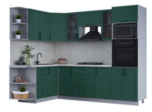 ГОТОВАЯ КУХНЯ ТРЕНД SOFT-TOUCH 1,68Х2,6 (ИЗУМРУД/ ИЗУМРУД)